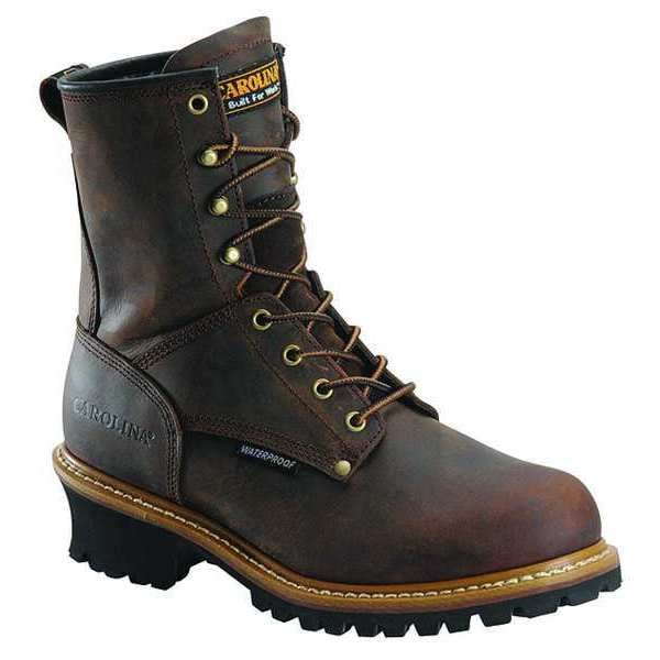 Carolina Shoe Men's Logger Boot, 11 EEEE, Steel Toe, 8 in H, Brown, CA9821 - CA9821