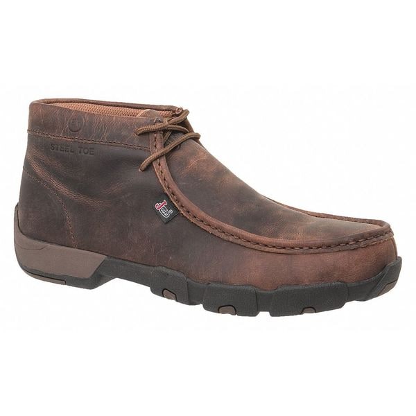 Justin Original Workboots Men's Chelsea Boot, 8/1/2002 M, Steel Toe, 4 in H, Brown, 235 - 235- 85 M