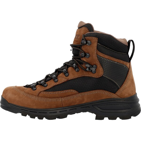 Rocky Waterproof Hiker Boot, 11.5 W, Leather, 6 in H, Brown - RKS0643