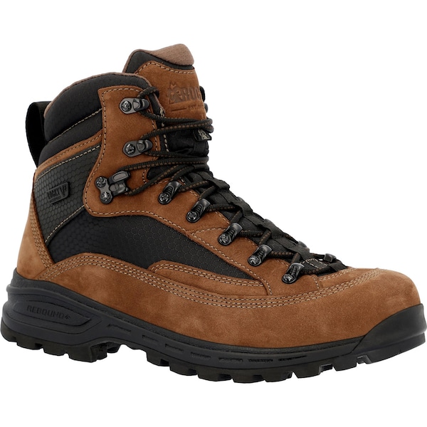 Rocky Waterproof Hiker Boot, 11.5 W, Leather, 6 in H, Brown - RKS0643