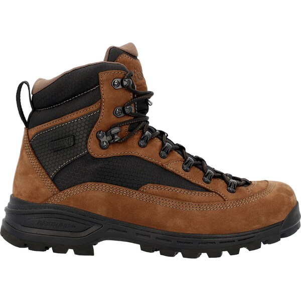 Rocky Waterproof Hiker Boot, 11.5 W, Leather, 6 in H, Brown - RKS0643