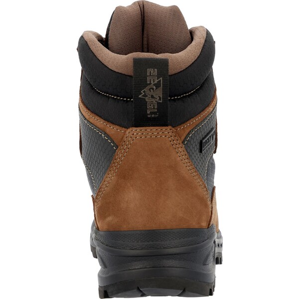 Rocky Waterproof Hiker Boot, 11.5 W, Leather, 6 in H, Brown - RKS0643