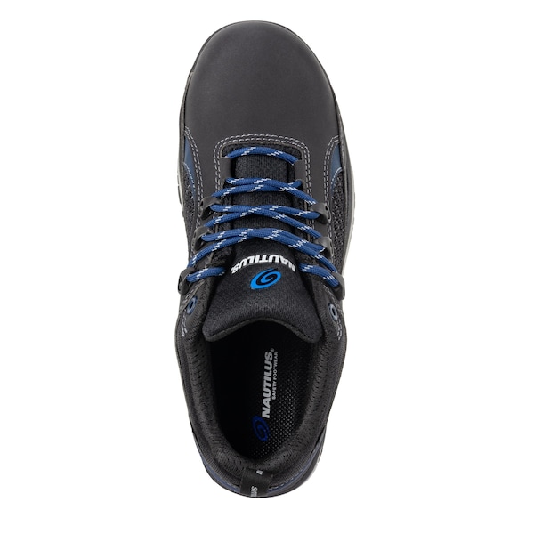 Nautilus Safety Footwear Men's Aluminum Toe Athletic Work Shoe, Black, Blue, 12, Wide, N1461 - N1461-12W