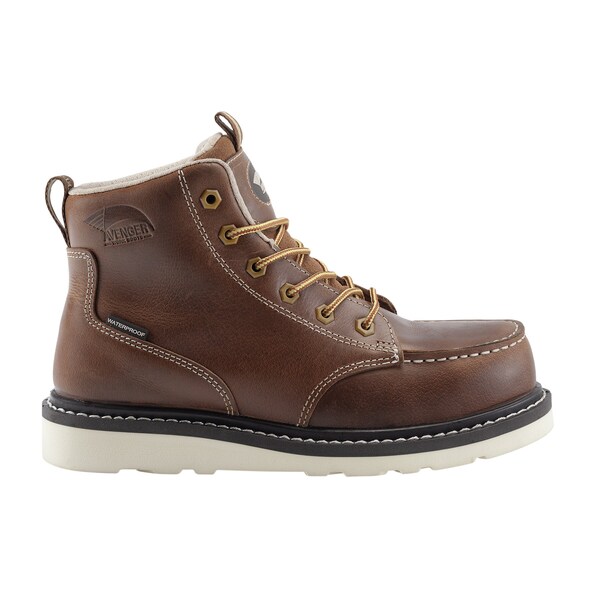 Avenger Safety Footwear Women Carbon Nano-Fiber Toe WEDGE CN PR, WOMENS PR, Tobacco, 7, Medium - A7551-7M