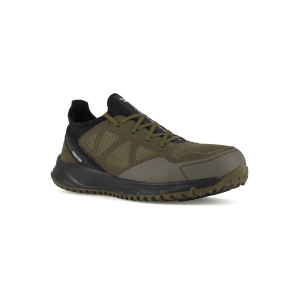 Reebok Men's Athletic Work Shoe, Steel Toe, Mesh and Ripstop Upper, Sage and Black, 12 M - RB4092