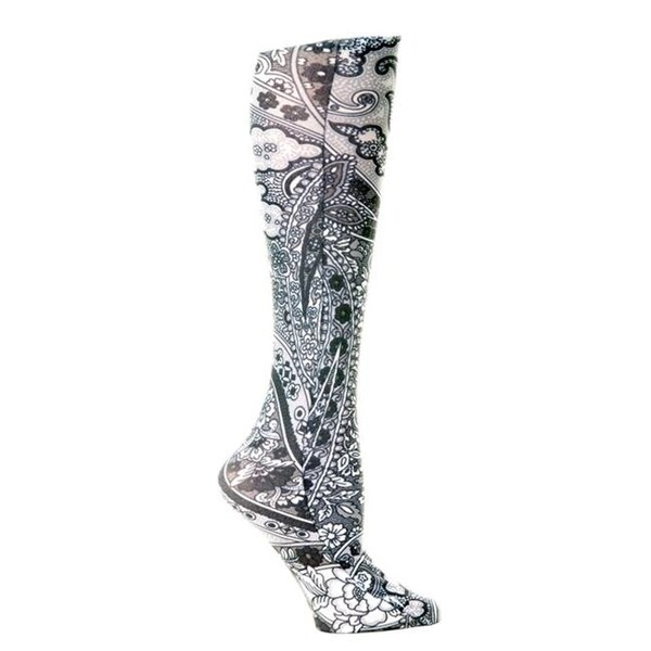 Celeste Stein Celeste Stein CMPS-1785 8-15 mmHg Black Paisly Therapeutic Compression Sock - Women - CMPS-1785