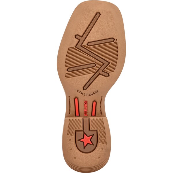 Durango Kids Western Boot, 4 M, Leather, 8 in H, Trail Brown/White - DBT0242Y