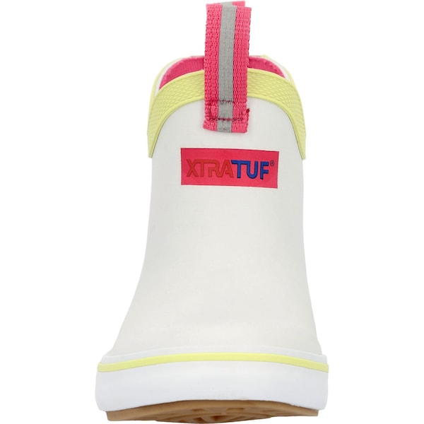 Xtratuf Youth Ankle Boot, Plain Toe Toe, 4 in Height, White Multi Pink, 7 - XKAB101Y