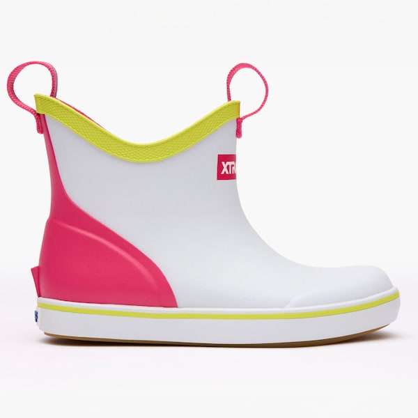 Xtratuf Youth Ankle Boot, Plain Toe Toe, 4 in Height, White Multi Pink, 7 - XKAB101Y