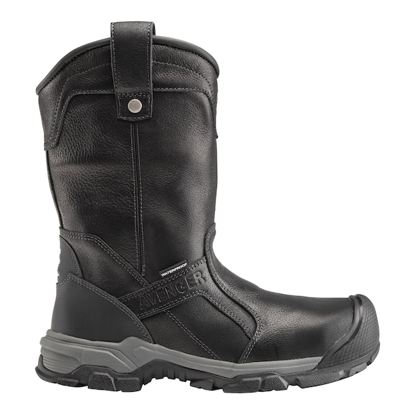 Avenger Safety Footwear Men Aluminum Toe RIPSAW WELLINGTON AT, MENS PR, Black, 9.5, Wide - A7831-9.5W