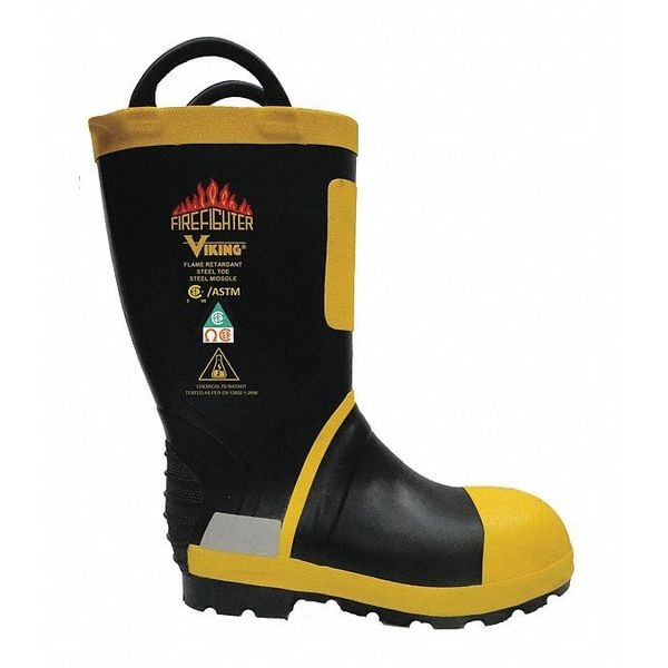 Viking Fire Boot Felt Lined, Yllw/Blk, Size 8, PR - VW90-8
