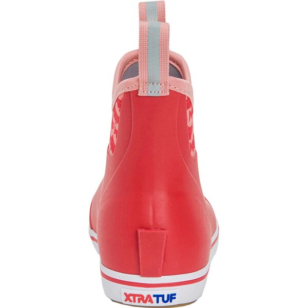 Xtratuf Women's Ankle Deck Boot, 8 M, Leather, 6 in H, Red - XWAB6KS