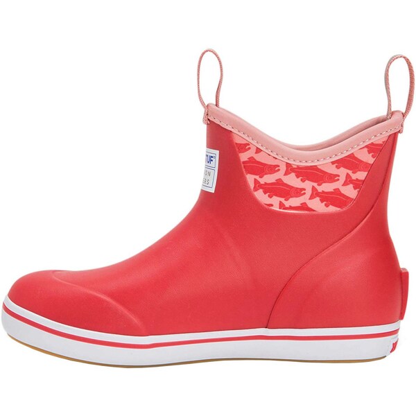 Xtratuf Women's Ankle Deck Boot, 8 M, Leather, 6 in H, Red - XWAB6KS