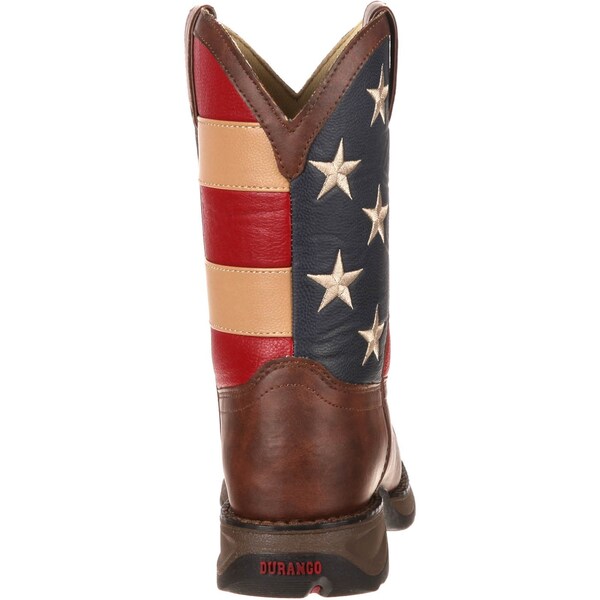Durango Kids Western Boot, 3 M, Leather, 8 in H, Brown - BT245