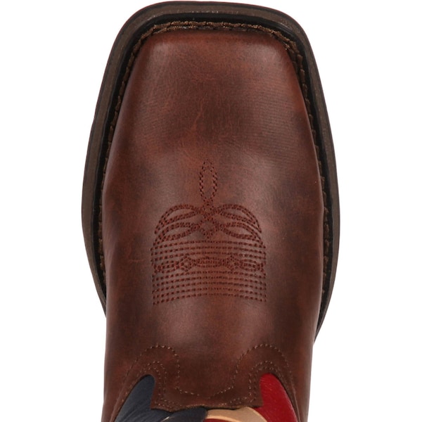 Durango Kids Western Boot, 3 M, Leather, 8 in H, Brown - BT245