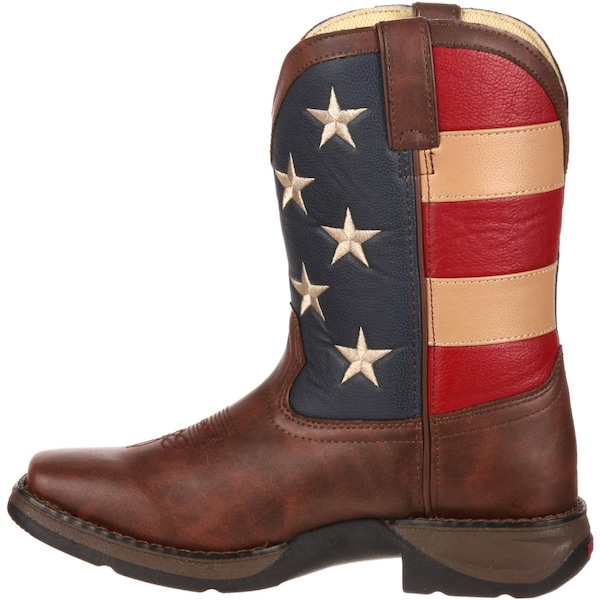 Durango Kids Western Boot, 3 M, Leather, 8 in H, Brown - BT245