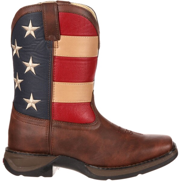 Durango Kids Western Boot, 3 M, Leather, 8 in H, Brown - BT245