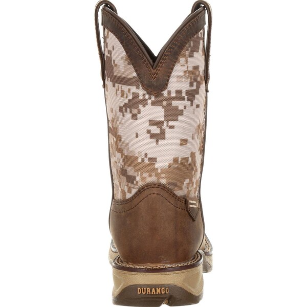 Durango Kids Western Boot, 6 M, Leather, 8 in H, Dusty Brown/Desert Camo - DBT0208Y