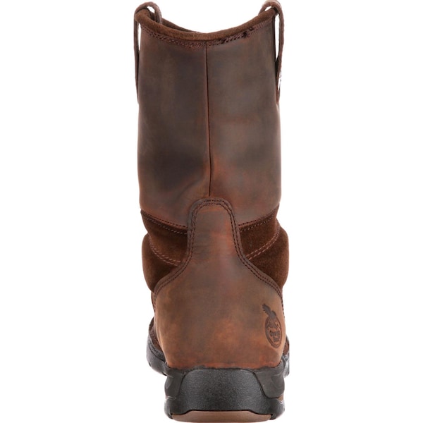 Georgia Boot Men's Waterproof Wellington Work Boot, 11 M, Steel Toe, 10 in H, Brown, G4603 - G4603