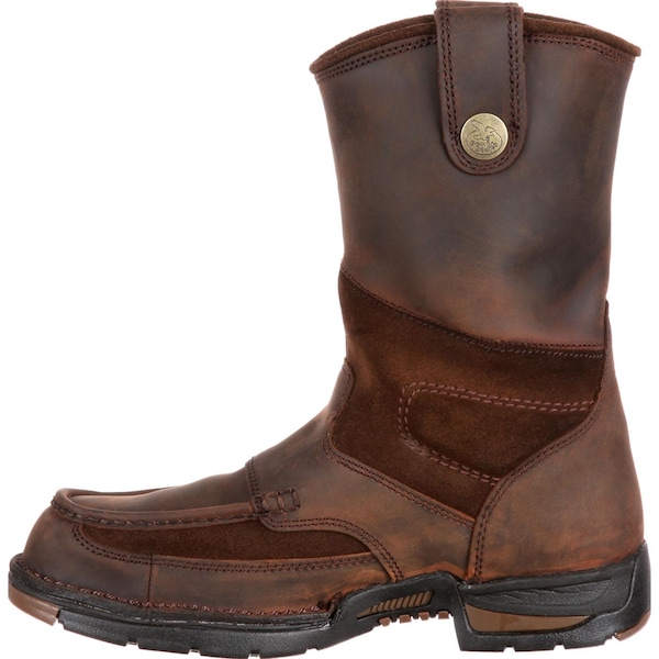 Georgia Boot Men's Waterproof Wellington Work Boot, 11 M, Steel Toe, 10 in H, Brown, G4603 - G4603