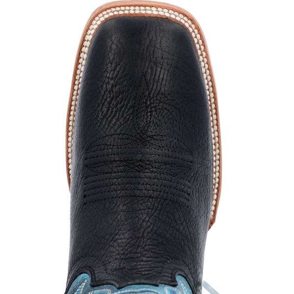 Durango Men's Western Boot, 11.5 M, Leather, 13 in H, Black/Blue Lagoon - DDB0413