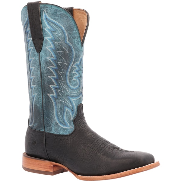 Durango Men's Western Boot, 11.5 M, Leather, 13 in H, Black/Blue Lagoon - DDB0413