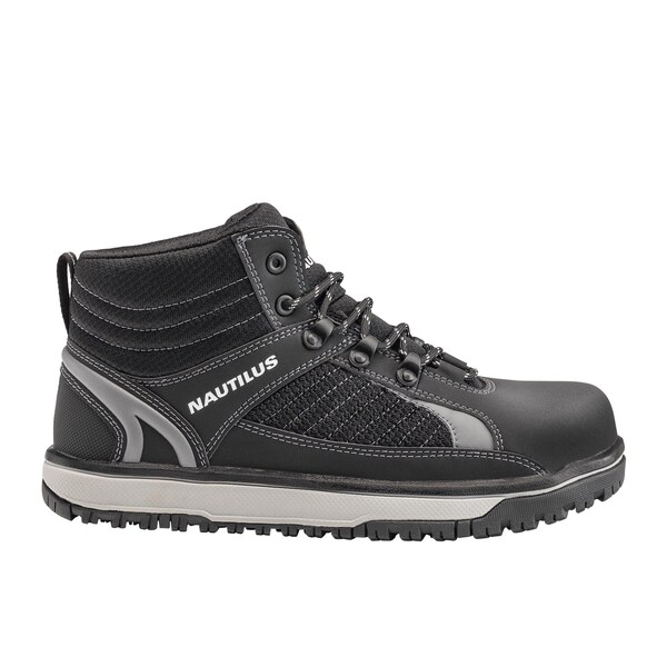 Nautilus Safety Footwear Men Aluminum Toe Size 8 URBAN AT, MENS PR, Black, Grey, 8, Wide - N1440-8W