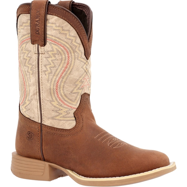 Durango Kids Western Boot, 11 M, Leather, 8 in H, Coffee/Bone - DBT0241C
