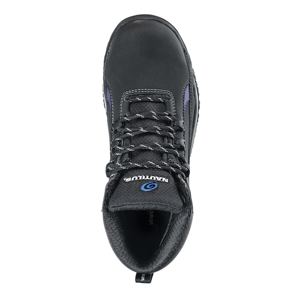 Nautilus Safety Footwear Women Aluminum Toe Size 8.5 URBAN AT, WOMENS PR, Black, Purple, 8.5, Wide - N1471-8.5W