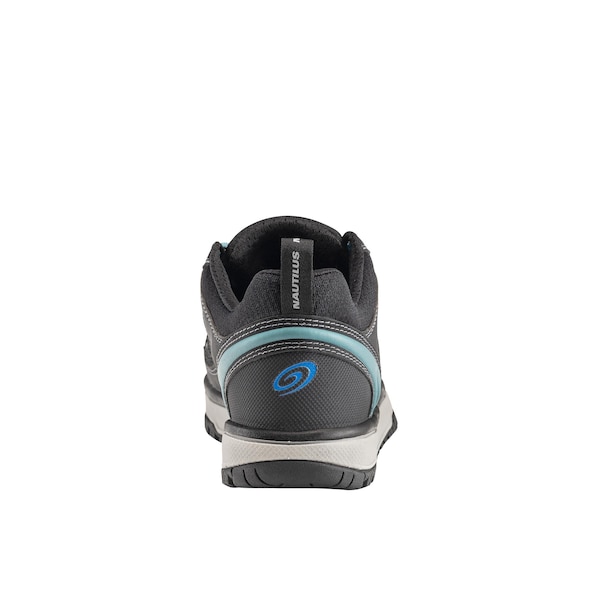 Nautilus Safety Footwear Women Aluminum Toe Size 7 URBAN AT, WOMENS PR, Black, Teal, 7, Wide - N1466-7W