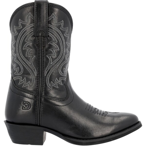 Durango Youth Western Boot, 9 M, 8 in H, Polished Black Onyx - DBT0249C