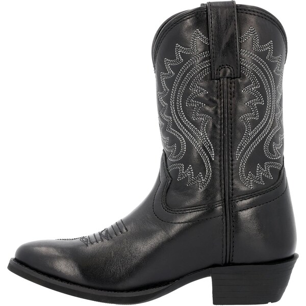 Durango Youth Western Boot, 9 M, 8 in H, Polished Black Onyx - DBT0249C