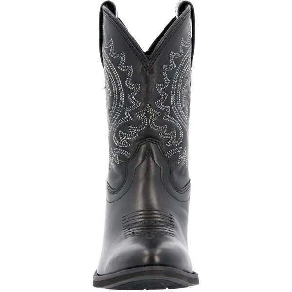 Durango Youth Western Boot, 9 M, 8 in H, Polished Black Onyx - DBT0249C