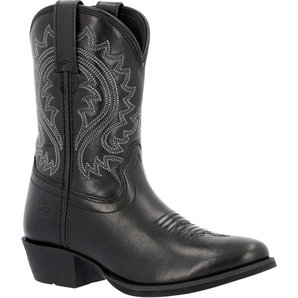 Durango Youth Western Boot, 9 M, 8 in H, Polished Black Onyx - DBT0249C