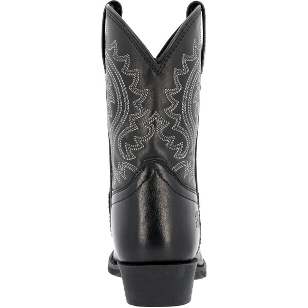 Durango Youth Western Boot, 9 M, 8 in H, Polished Black Onyx - DBT0249C