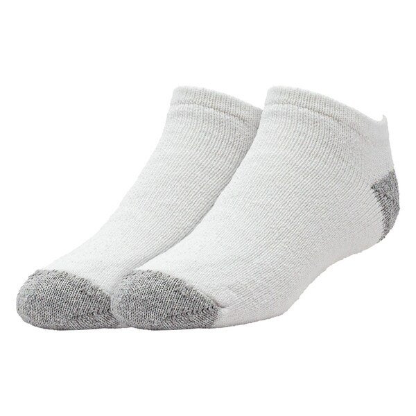 Railroad Sock Youth No Show Socks, Size 13-5Y, White/Grey, 6PK - 7084