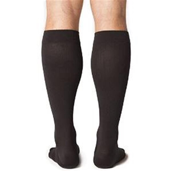 Sigvaris Midtown Microfiber 20-30 mmHg Closed Toe Mens Calf- Large- Long - Black - 822CLLM99