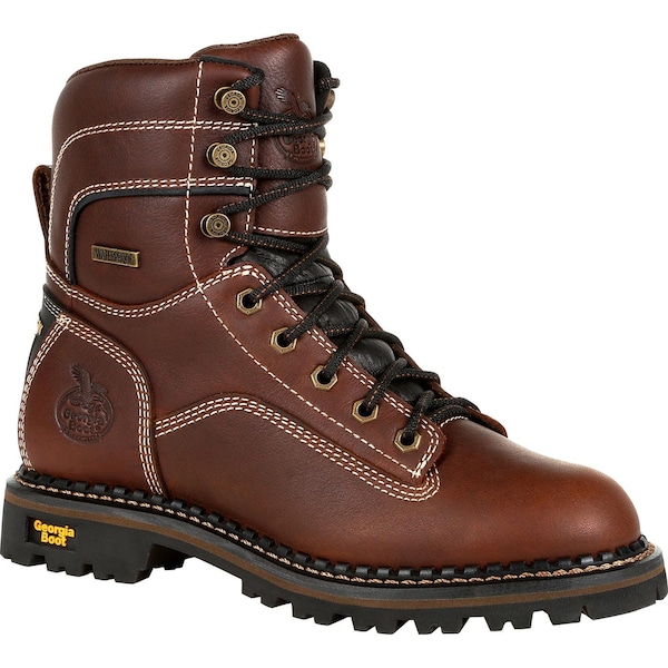 Georgia Boot AMP LT, Women's 7 in Alloy Toe Low Heel Logger Work Boot, Brown, 10, W, GB00428 - GB00428