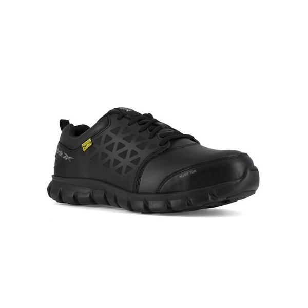 Reebok Women's Athletic Shoe, Alloy Toe, Leather, Mesh Upper, Rubber Outsole, Lace Up, Black, 7 1/2 W - RB460