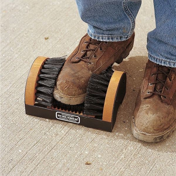 Zoro Select Deluxe Boot Brush, Scraper, Boot/Shoe Scrubber, Elevated Base, Black, 9 in L x 9 in W x 9 in H - I-4