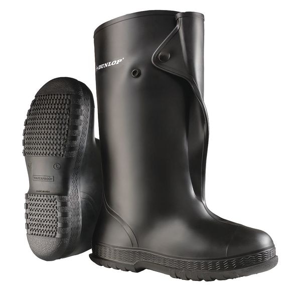 Onguard Overboots, Plain Toe, PVC, 17 in Height, Snap Tab Closure, Cleated Sole, Black, XL - 8603000