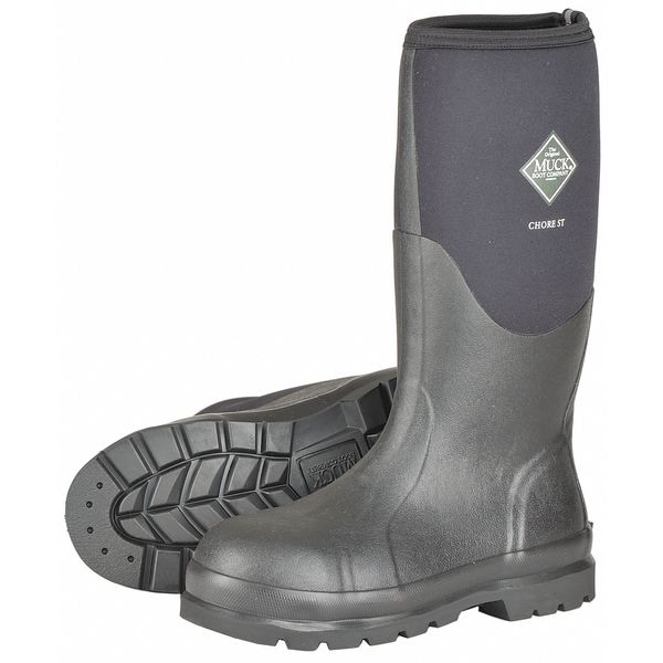 Muck Boot Co Men's Rubber Boot, 11, Steel Toe, 16" H, Black, CHS-000A - CHS-000A/11