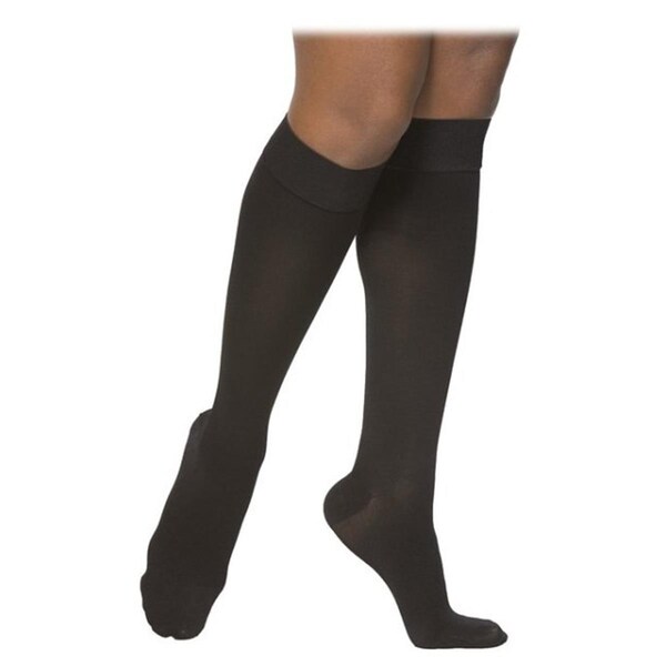 Sigvaris Select Comfort 863CSSW99-S 30-40 mmHg Womens With Grip Top Calf- Small- Short - Black - 863CSSW99/S