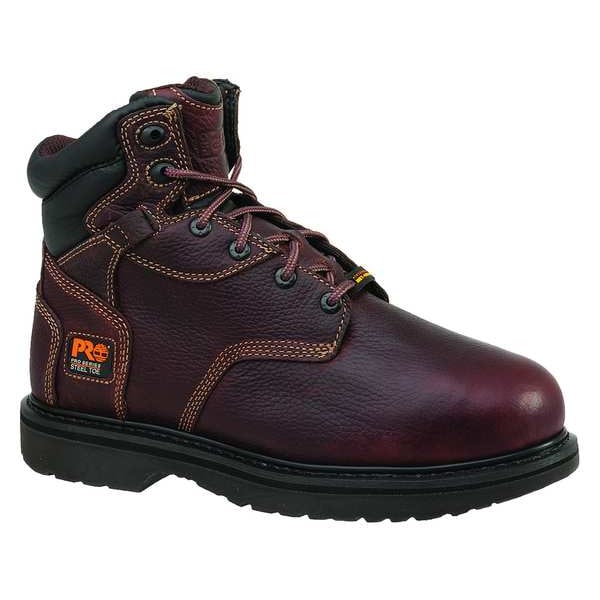 Timberland Pro Men's 6-Inch Work Boot, 7 1/2 W, Steel Toe, 6 in H, Burgundy, 50504 - TB050504214