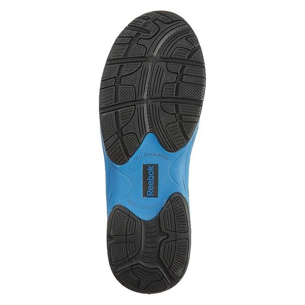 Reebok Men's Athletic Shoe, Steel Toe, Leather, Mesh Upper, Rubber Outsole, Lace Up, Black/Blue, 7 1/2 W - RB1620-75W