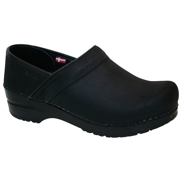 Sanita PROFESSIONAL Textured Oil Narrow Men's Closed Back Clog in Black, Size 11.5-12, PR - 450212M-002-46