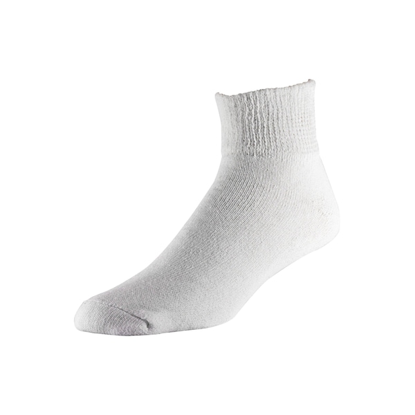 Railroad Sock Men's HealthTrak Therapeutic Quarter Socks, Size 6-12 M, White, 3PK - 992 WT