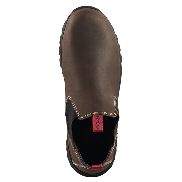 Avenger Safety Footwear Men's Aluminum Toe Slip-On Work Boot, Brown, 10.5, Wide, A7114 - A7114-10.5W
