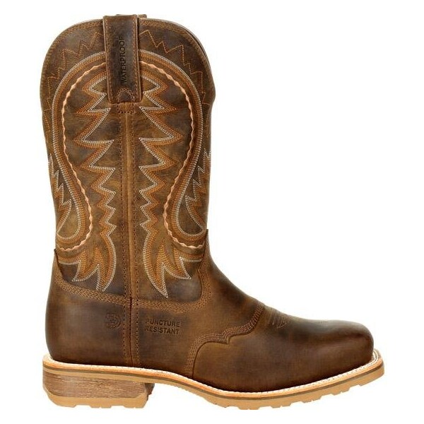 Durango Men's Waterproof Western Work Boot, 12 W, Steel Toe, 12 in H, Rugged Tan, DDB0297 - DDB0297