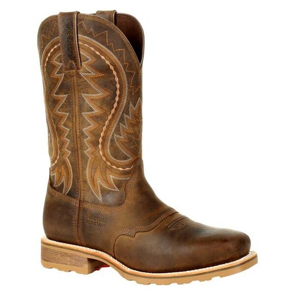Durango Men's Waterproof Western Work Boot, 12 W, Steel Toe, 12 in H, Rugged Tan, DDB0297 - DDB0297